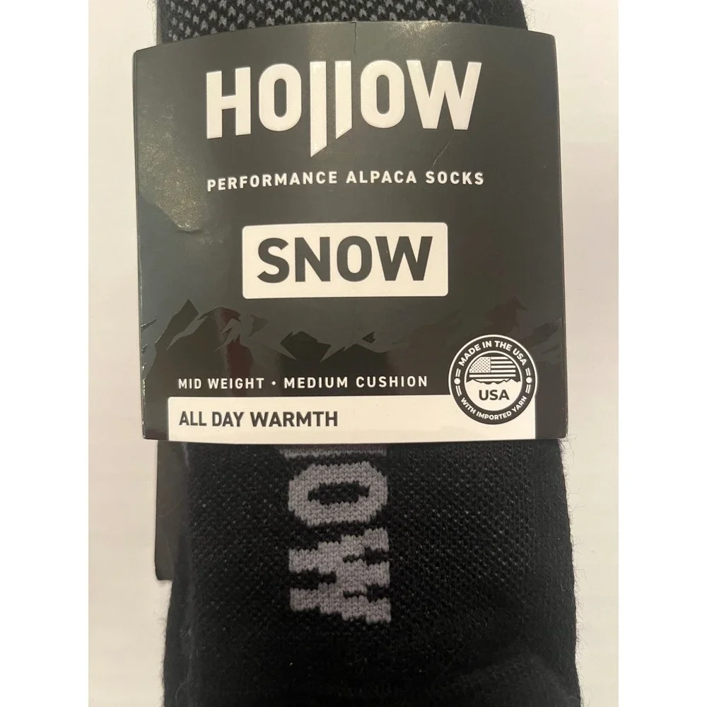 Hollow Snow‎ Performance Alpaca Wool Socks Mid Weight Med Cushion Men 7-9.5